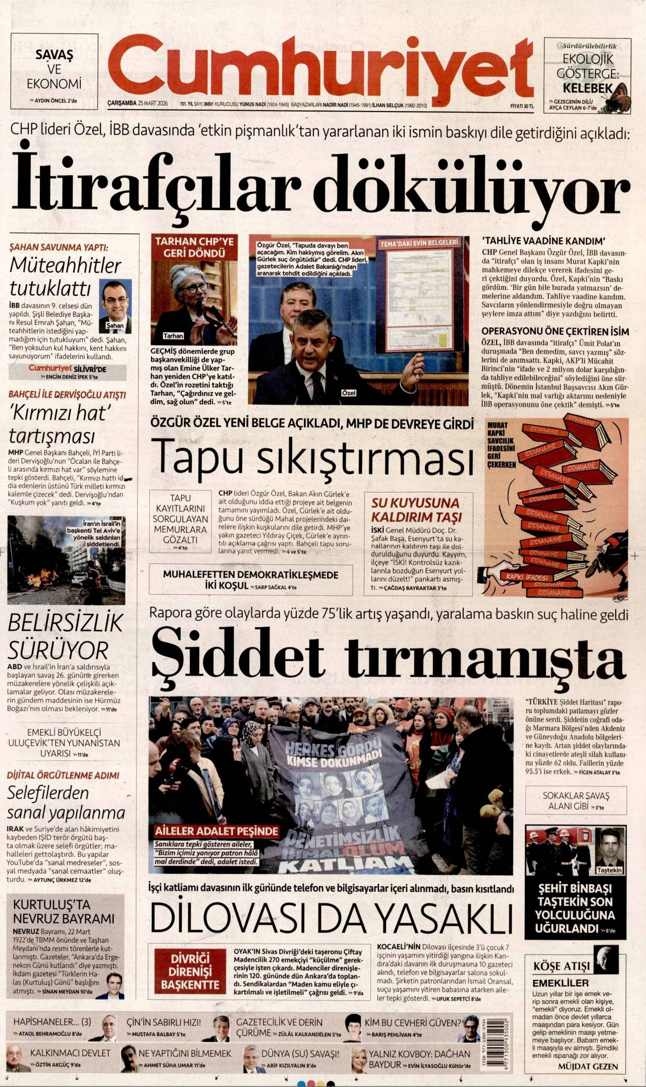 Cumhuriyet Gazetesi Gazete Manşeti