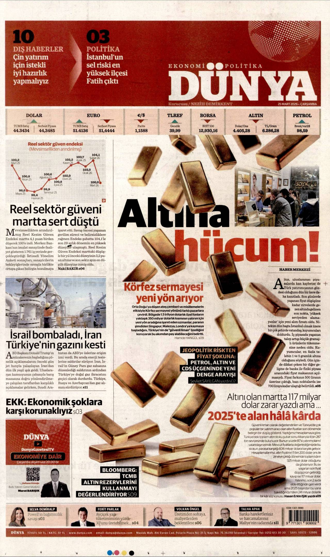 Dünya Gazetesi Gazete Manşeti