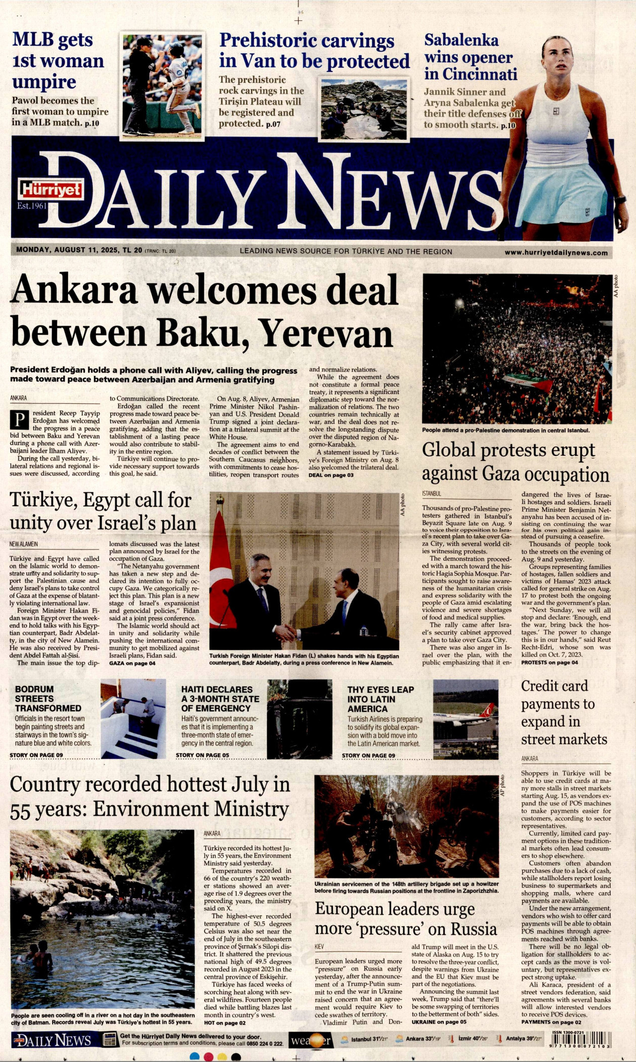 HÜRRİYET DAİLY NEWS Gazete Manşeti