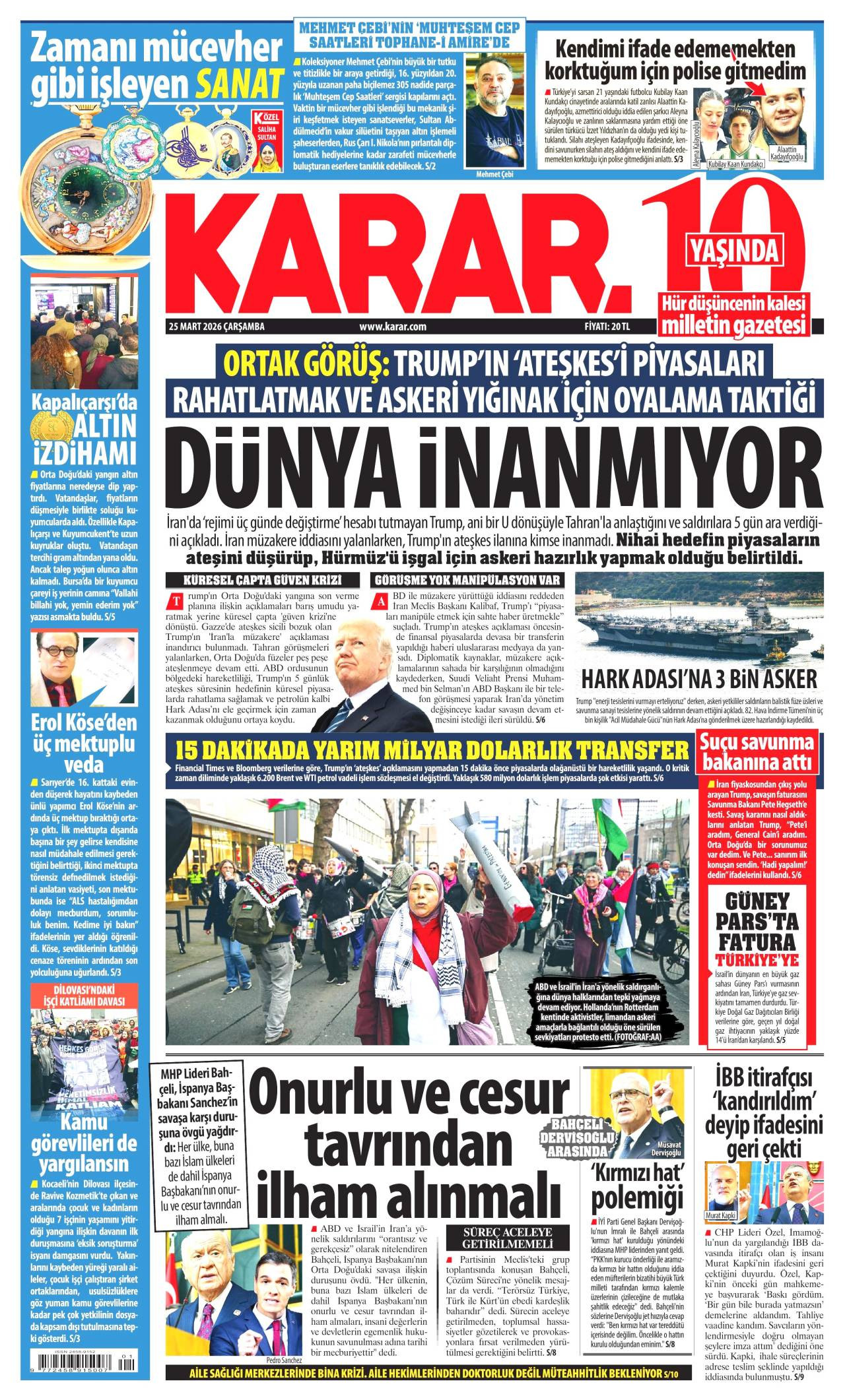 Karar Gazetesi Gazete Manşeti