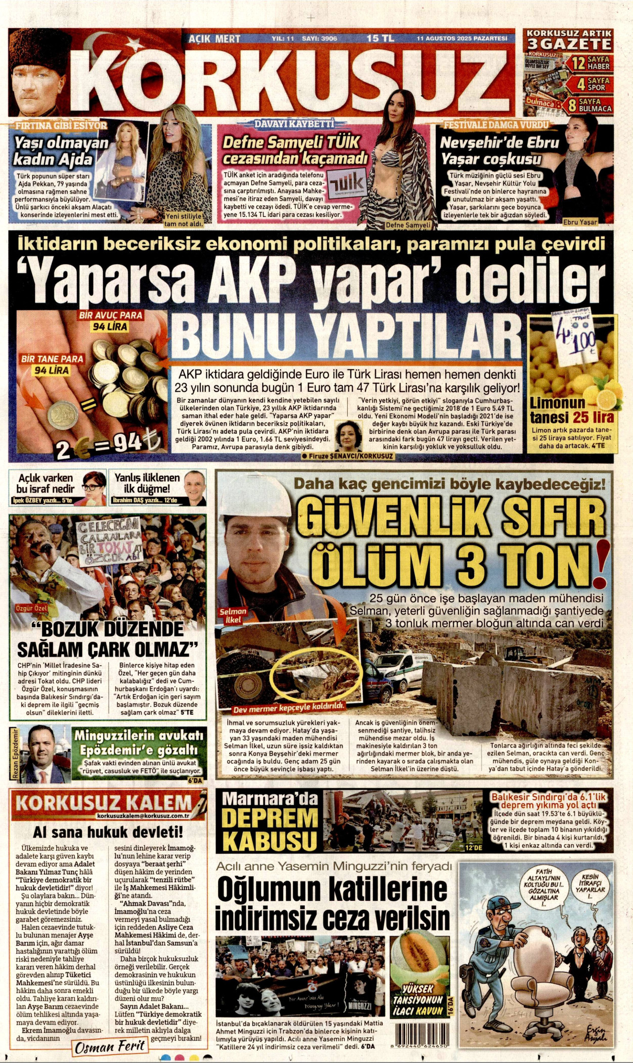 KORKUSUZ Gazete Manşeti