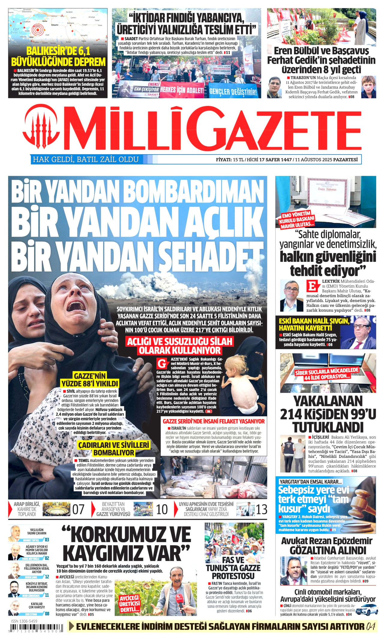 MİLLİ GAZETE Gazete Manşeti