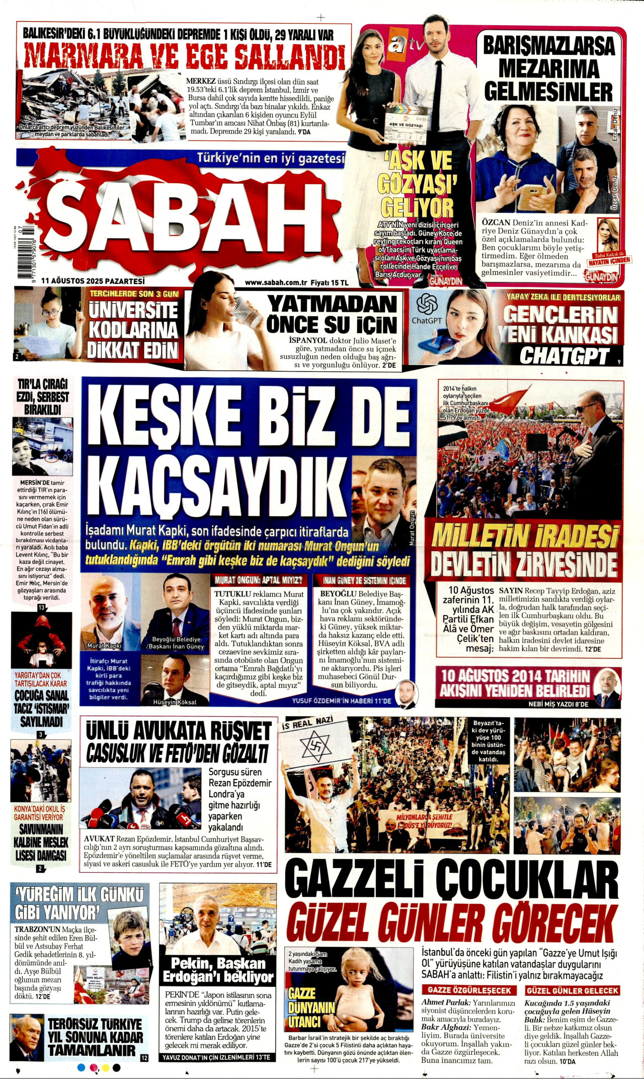 SABAH Gazete Manşeti