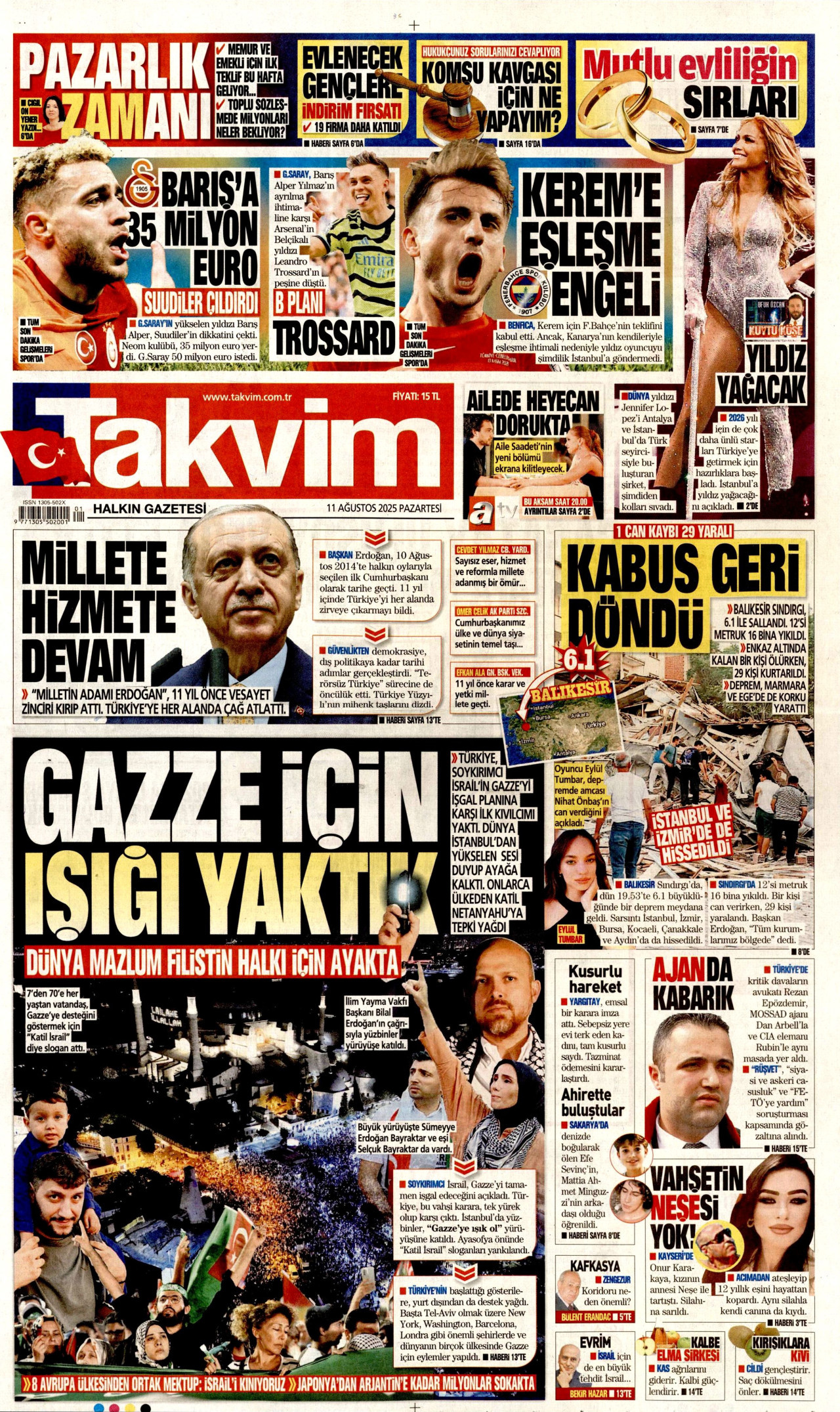 TAKVİM Gazete Manşeti