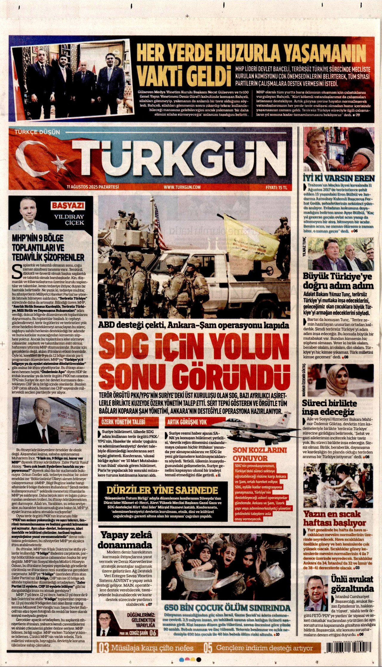 TÜRKGÜN Gazete Manşeti