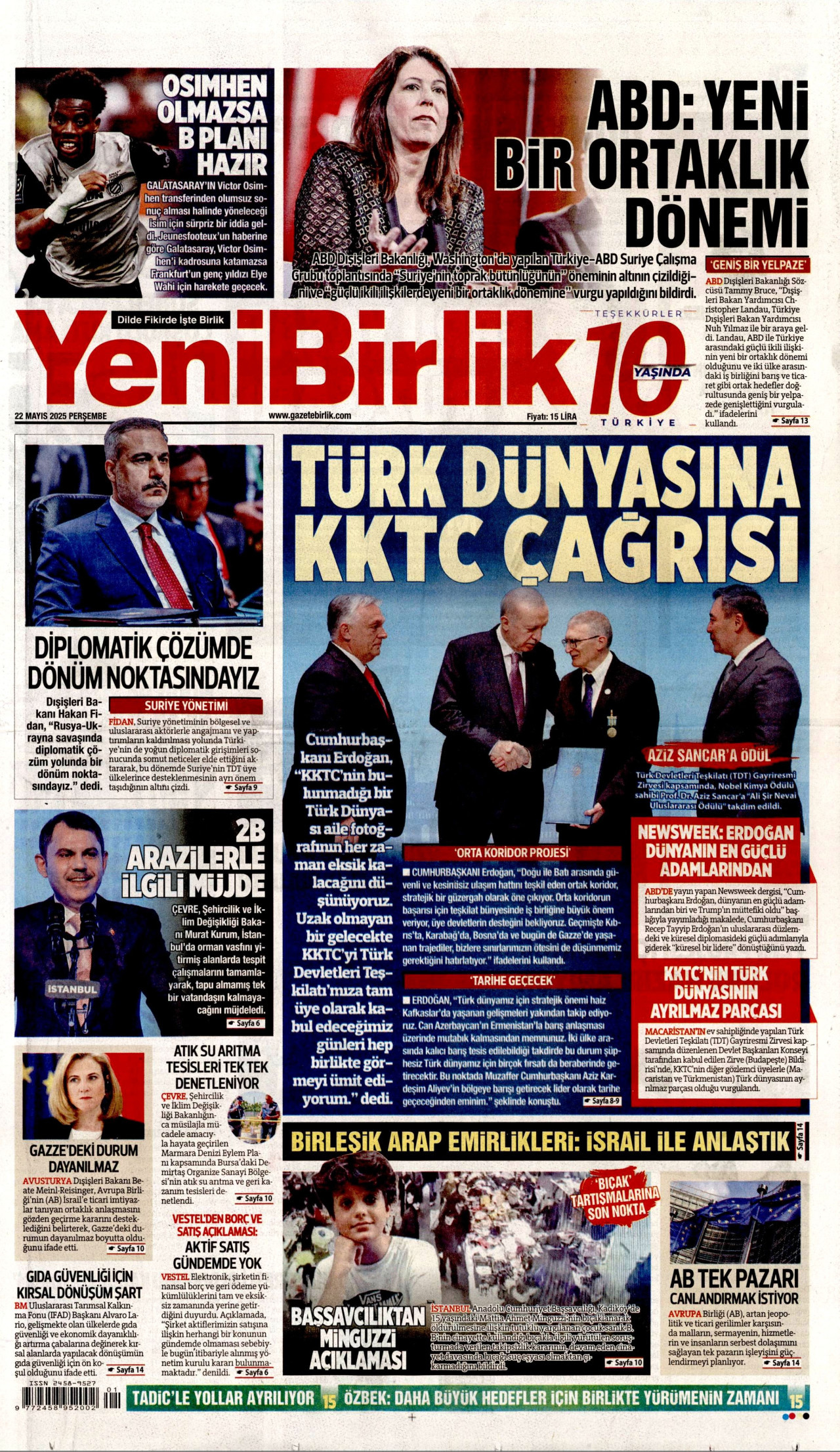 YENİBİRLİK Gazete Manşeti