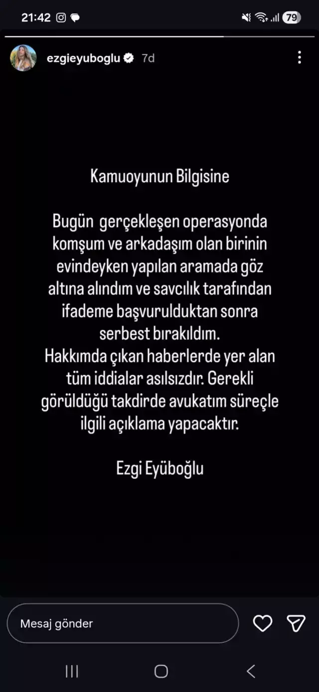Gözaltına alınmıştı! Serbest kalan Ezgi Eyüboğlu'ndan ilk açıklama
