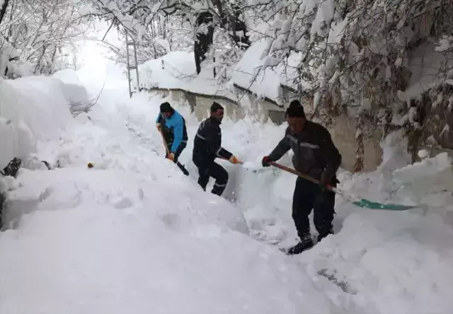 Bitlis'te kar kalınlığı 4 metreyi aştı! Evler ve araçlar kar altında kayboldu