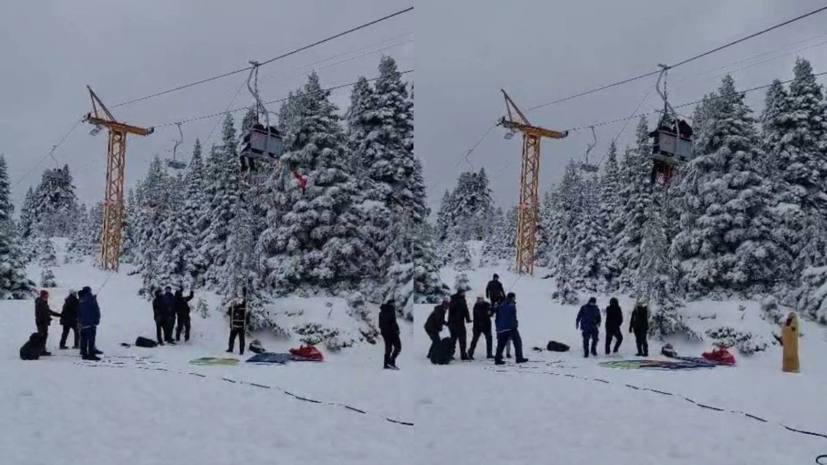 Uludağ'da telesiyej arızası! 60 tatilci havada mahsur kaldı