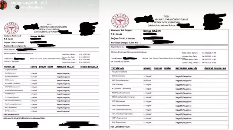 Ünlülere Dev Uyuşturucu Operasyonu! Simge Sağın'dan İlk Test Sonucu Geldi: İşte O Rapor
