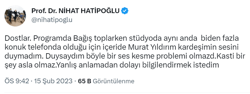 Nihat Hatipoğlu Murat Yıldırım tartışması! Nihat Hatipoğlu Murat Yıldırım'a neden söz hakkı vermedi?